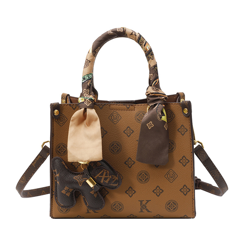 Ladies Bag Retro Texture Printed Shoulder Bag Fashion Commuter Ladies Crossbody Bag